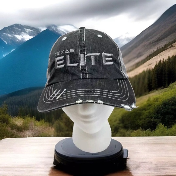 Texas Elite Ball Cap Distressed Strapback Spacecity Gray Mesh Trucker Adjustable - Picture 1 of 9